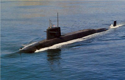SSBN-610 underway - color postcard