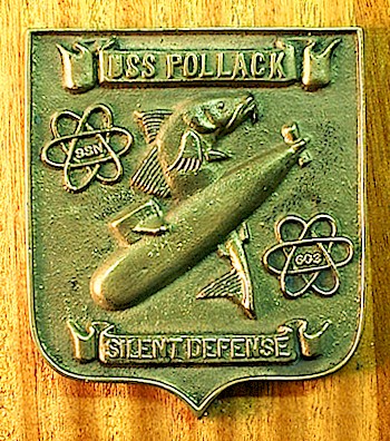 USS Pollack SSN-603 brass plaque