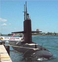 USS Sunfish in port